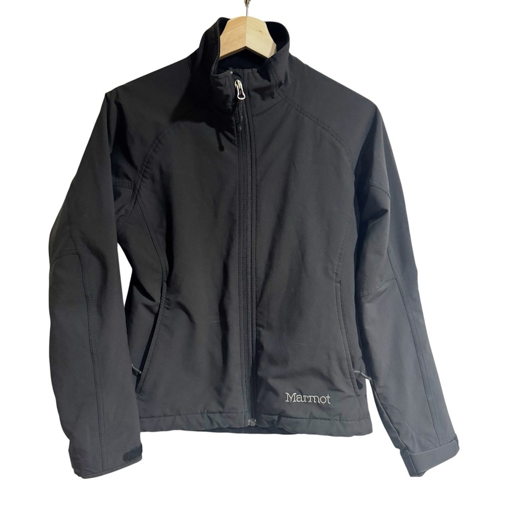 Marmot Women Small Black Gravity Wind Breaker Jacket Coat Lined Warm Coat Hiking
